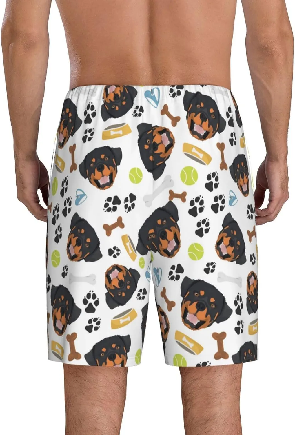 Vosery Mens Pajama Pants - Rottweiler A Comfy Sleep Shorts Mens Pajama Shorts, Mens Lounge Shorts Pj Pants
