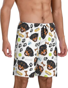 Vosery Mens Pajama Pants - Rottweiler A Comfy Sleep Shorts Mens Pajama Shorts, Mens Lounge Shorts Pj Pants