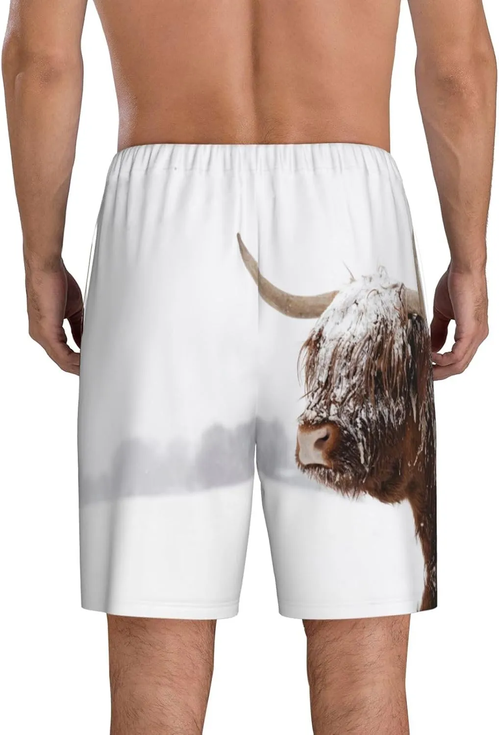 VOSERY mens pajama pants - Yak (4) Comfy Sleep Shorts Mens Pajama shorts, mens lounge shorts pj pants