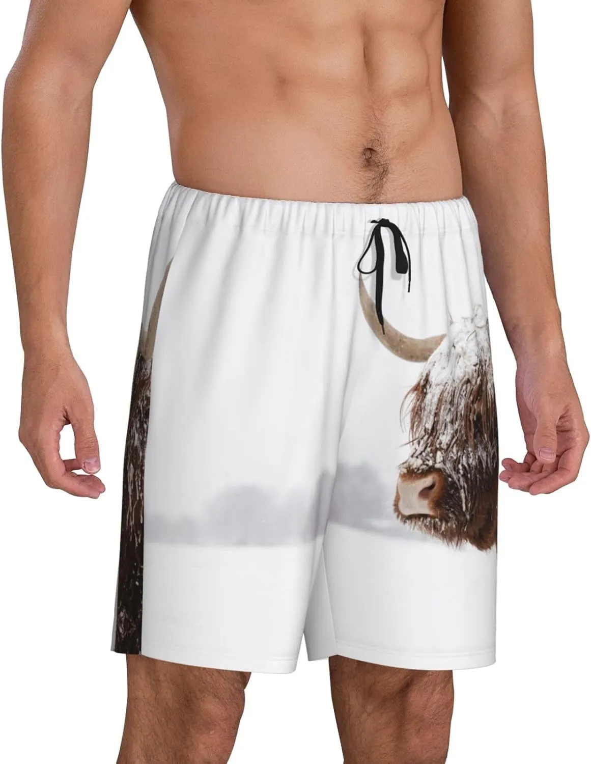 VOSERY mens pajama pants - Yak (4) Comfy Sleep Shorts Mens Pajama shorts, mens lounge shorts pj pants