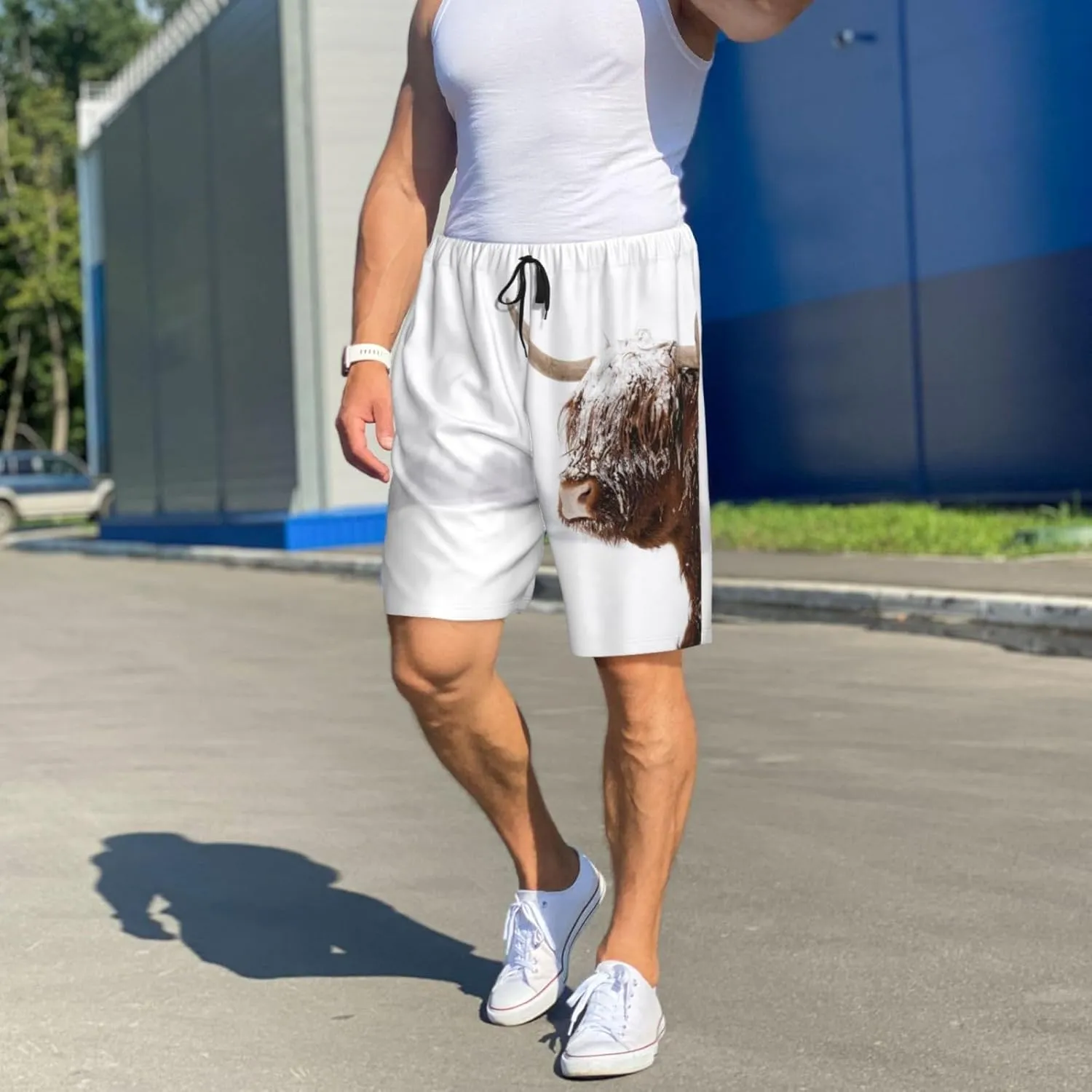 VOSERY mens pajama pants - Yak (4) Comfy Sleep Shorts Mens Pajama shorts, mens lounge shorts pj pants