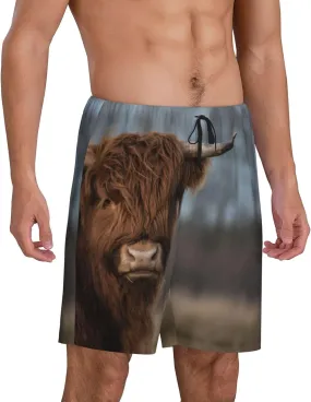 VOSERY mens pajama pants - Yak (6) Comfy Sleep Shorts Mens Pajama shorts, mens lounge shorts pj pants