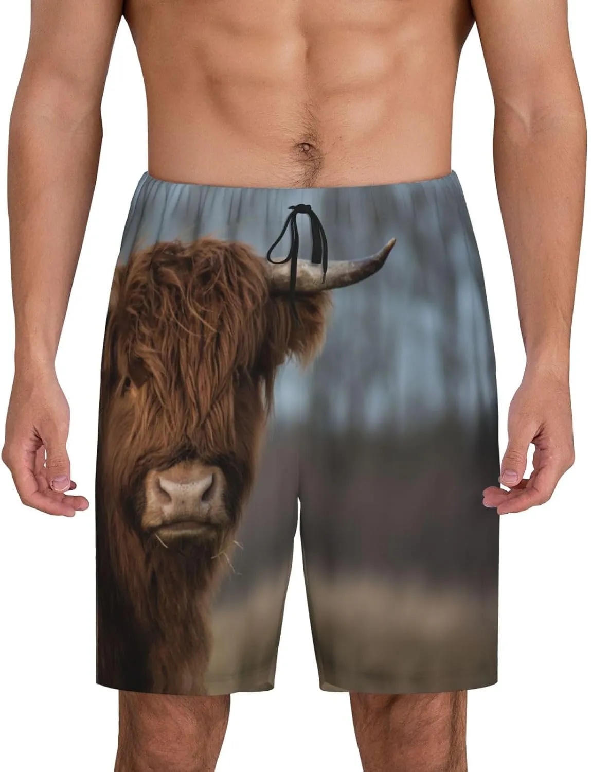 VOSERY mens pajama pants - Yak (6) Comfy Sleep Shorts Mens Pajama shorts, mens lounge shorts pj pants