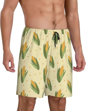 Vosery Mens Pajama Pants - Yellow Corn Comfy Sleep Shorts Mens Pajama Shorts, Mens Lounge Shorts Pj Pants