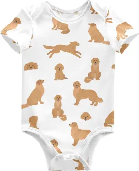 vvfelixl Baby Girls' Bodysuits Black Pug White Short Sleeve Cotton Baby Clothes For Girls 0-24 Months