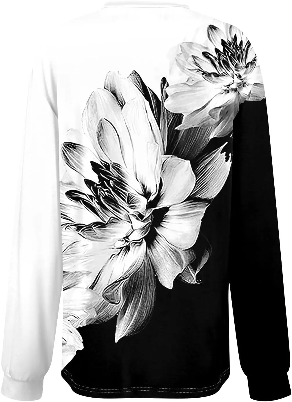 WANZZXCSL Long Sleeve Shirts for Women 2024 Fall Fashion Loose Solid Color Print Fitted Crewneck Basic Tops Casual Outfits