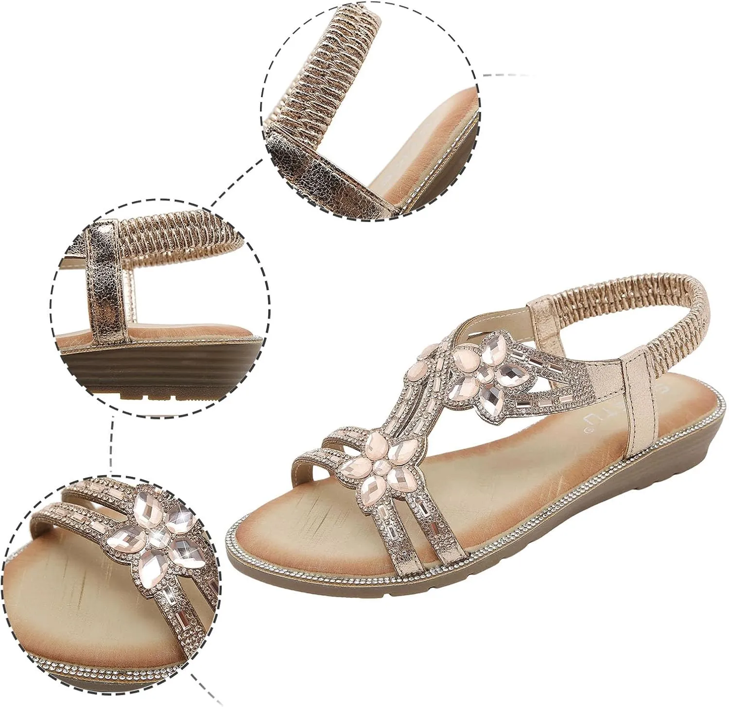 Wedge Sandals Womens Low Wedges Platform Sandals Womens Beach Sandals Women's Ankle Strap Low Wedge Sandals