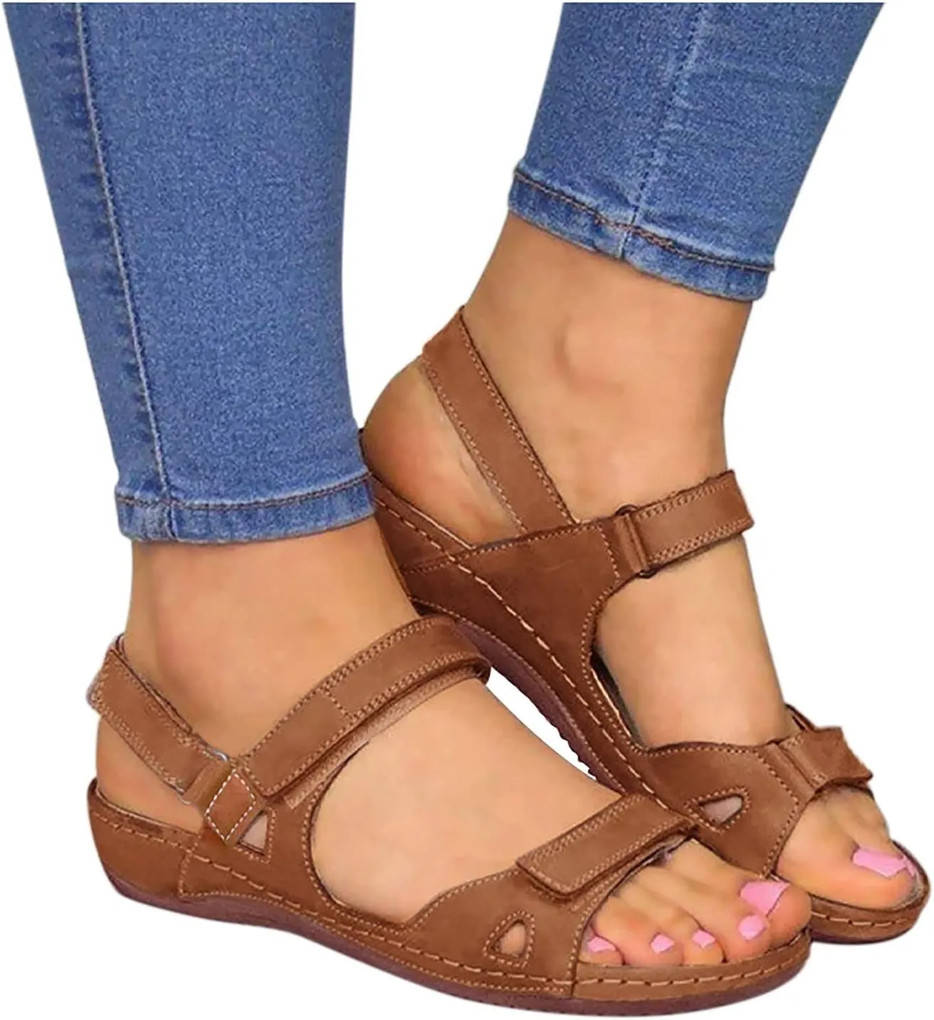 Wedge Sandals Womens Low Wedges Platform Sandals Womens Summer Shoes Women's Ankle Strap Low Wedge Sandals