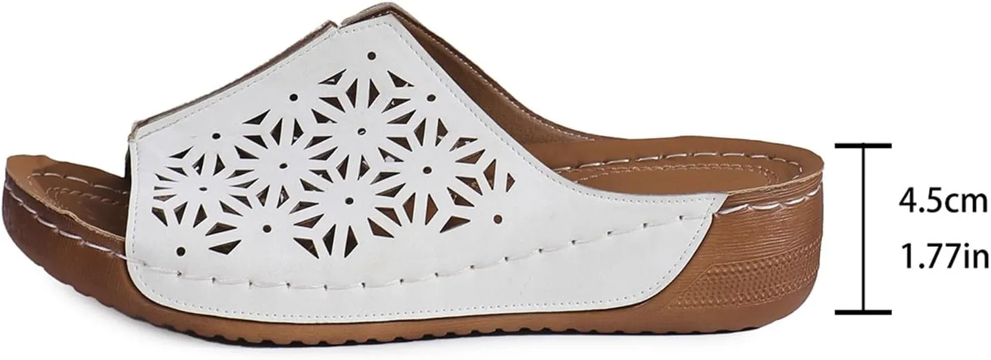 Wedge Sandals Womens Sandals with Memory Foam Insole and Cork Footbed Womens Low Wedges Platform Sandals
