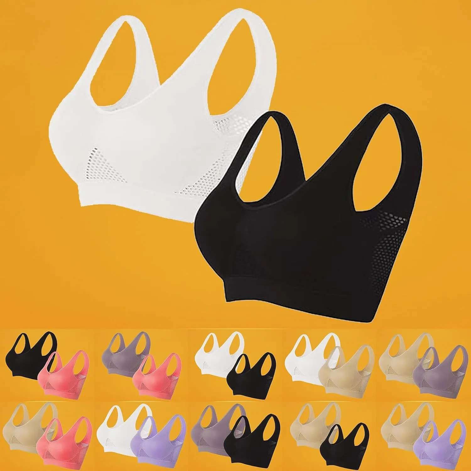 White Lace Bra Sexy Thin Silk Back Anti Sagging Sports Bra Sports Bra Workout Top Yoga Bras for Women Womens Sports