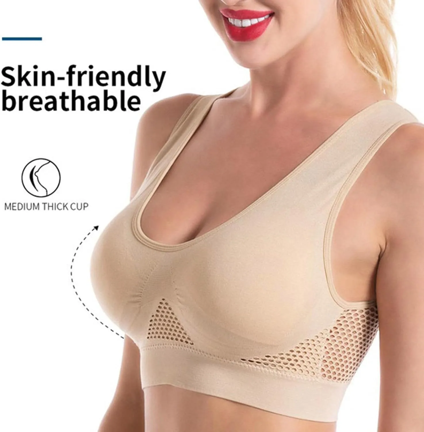 White Lace Bra Sexy Thin Silk Back Anti Sagging Sports Bra Sports Bra Workout Top Yoga Bras for Women Womens Sports