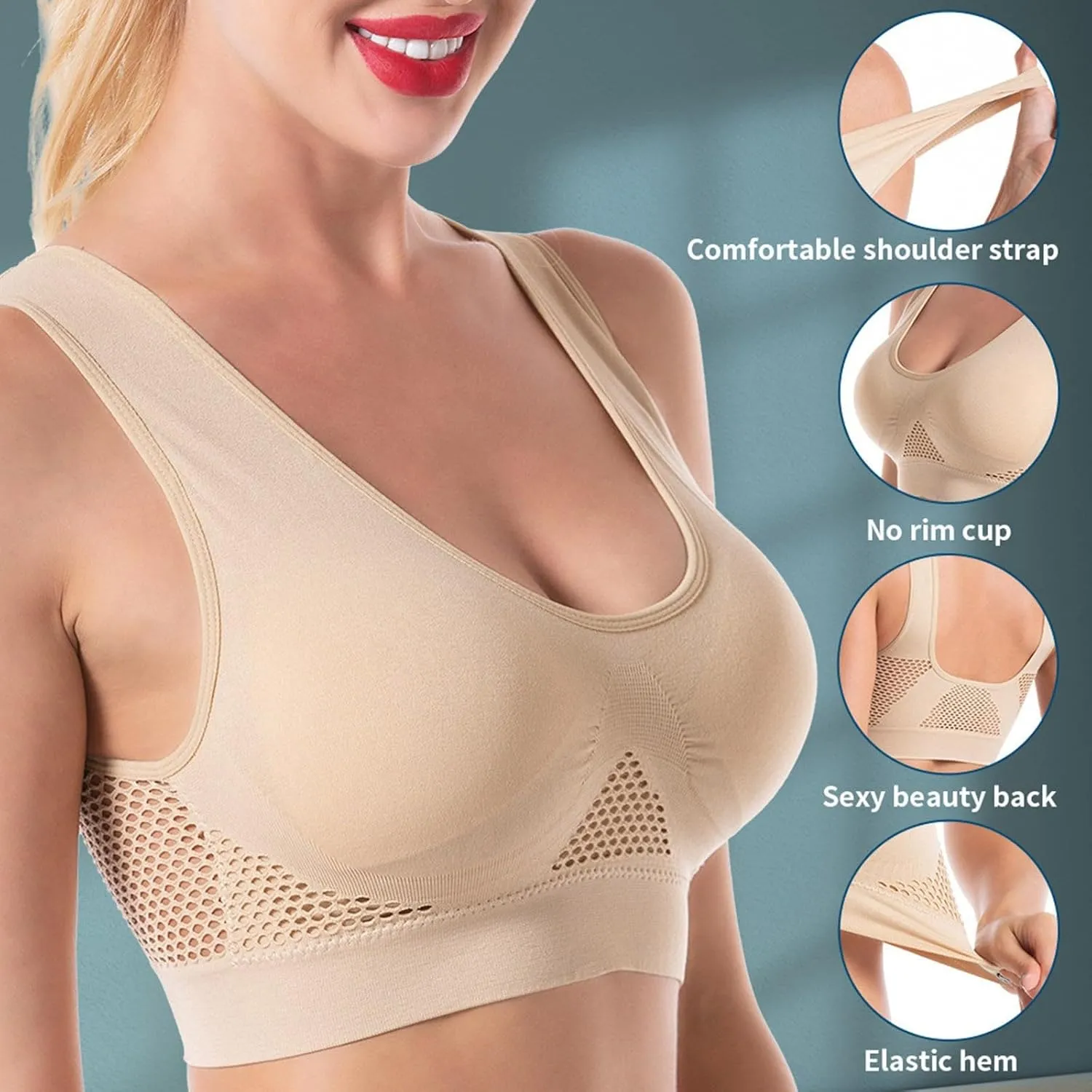 White Lace Bra Sexy Thin Silk Back Anti Sagging Sports Bra Sports Bra Workout Top Yoga Bras for Women Womens Sports