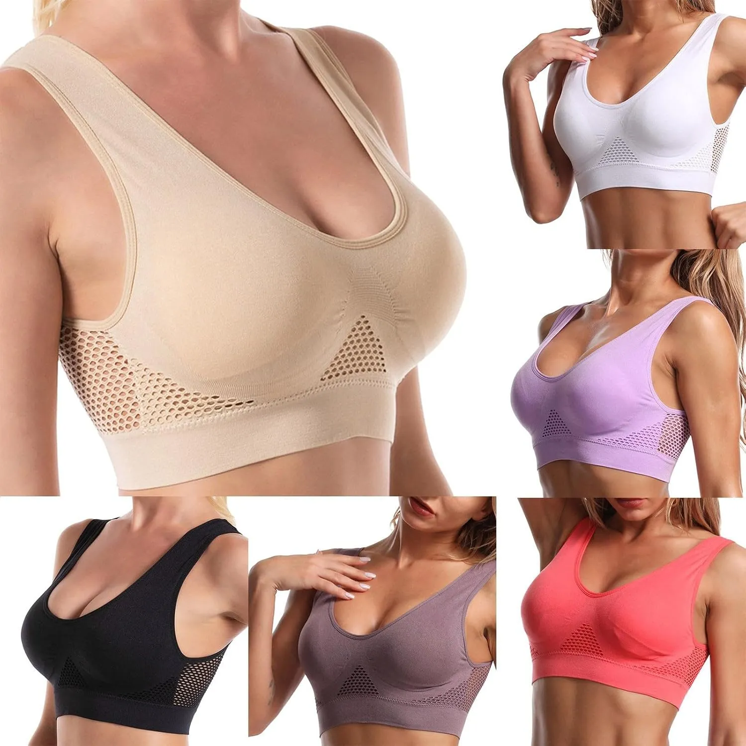 White Lace Bra Sexy Thin Silk Back Anti Sagging Sports Bra Sports Bra Workout Top Yoga Bras for Women Womens Sports
