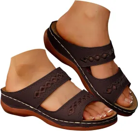 Wide Sandals for Women, Summer Sandals for Women 2025 Wedge Sandal Womens Dressy Comfortable Straps Slip On Womens Sandal