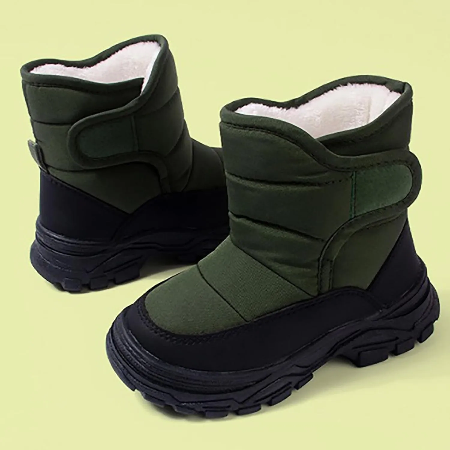 Winter Ankle Boots for Kids Boys Anti Slip Fleece Warm Comfort Lined Casual Outdoor Sports Shoes Thick Snow Boots