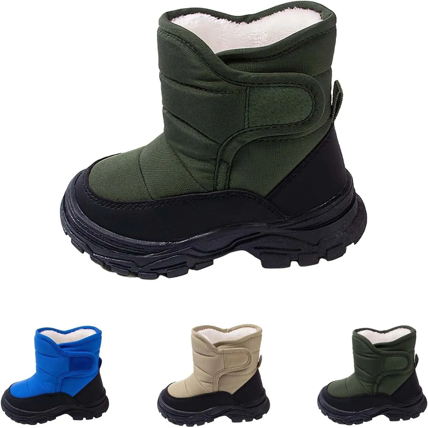 Winter Ankle Boots for Kids Boys Anti Slip Fleece Warm Comfort Lined Casual Outdoor Sports Shoes Thick Snow Boots
