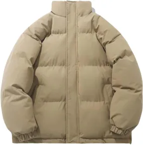 Women Casual Couple Bread Coat Quilted Zipper Long Sleeve Puffer Jacket Thermal Thickened Loose Puffer Down Plus Size