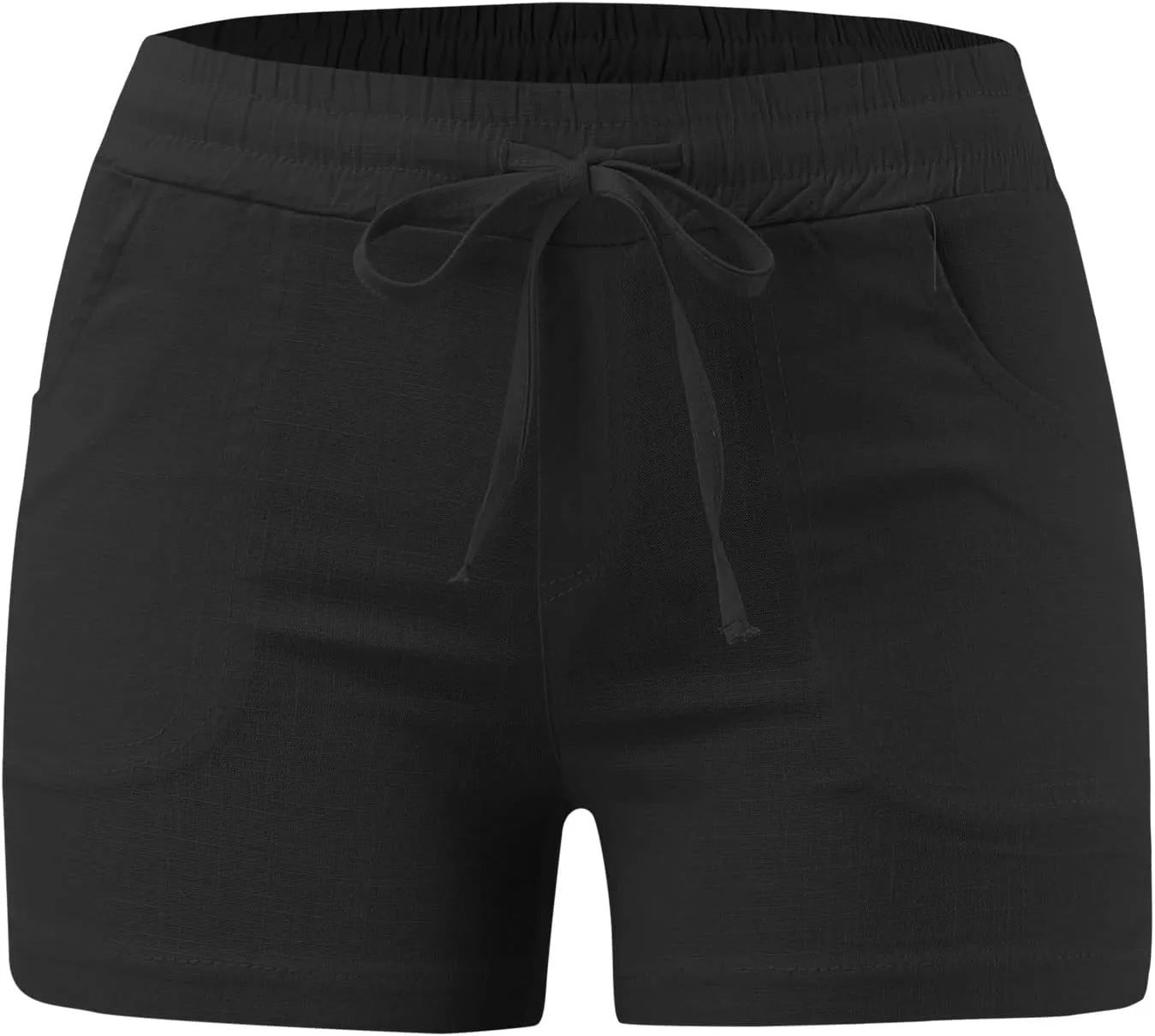 Women Casual Elastic Waist Summer Drawstring Cotton Shorts Womens Beach with Pocket Womens Pajama Set Shorts