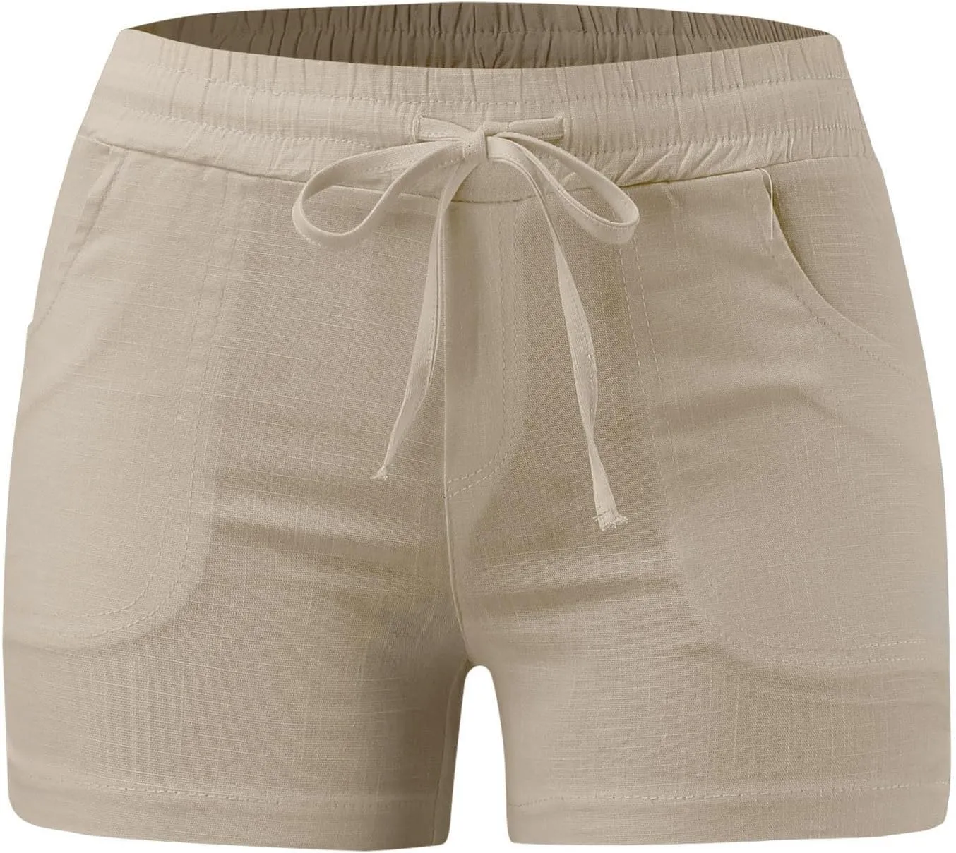 Women Casual Elastic Waist Summer Drawstring Cotton Shorts Womens Beach with Pocket Womens Pajama Set Shorts