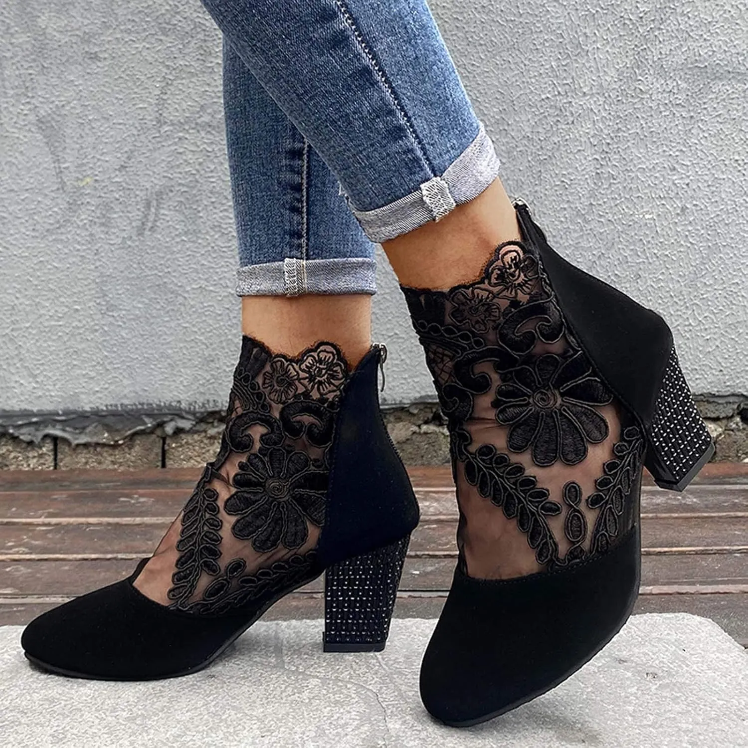 Women Heels Women's Open Toe Ankle Strap Chunky Heels Sandal Heels Women's High Heels Ankle Strap Stilettos Sandals