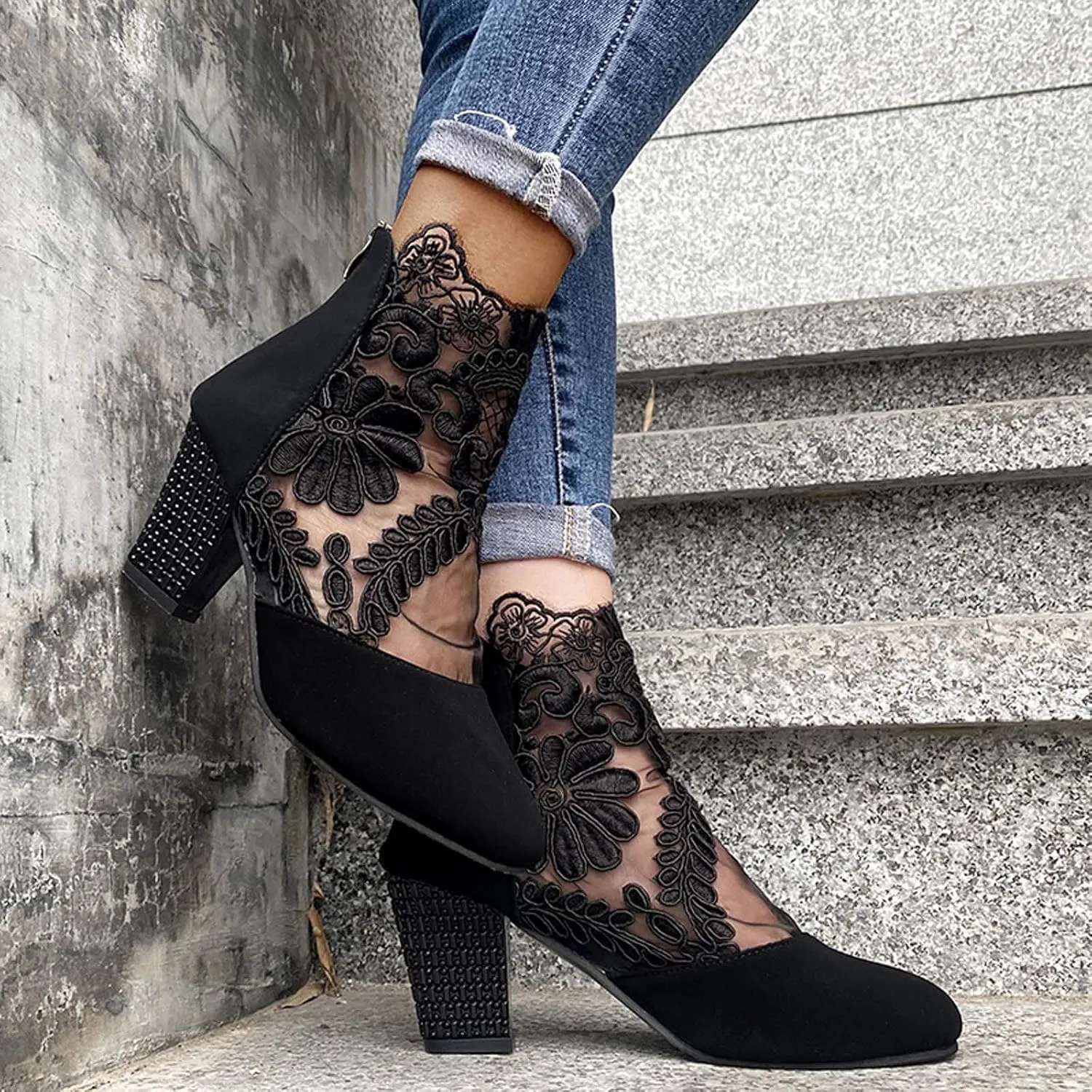 Women Heels Women's Open Toe Ankle Strap Chunky Heels Sandal Heels Women's High Heels Ankle Strap Stilettos Sandals