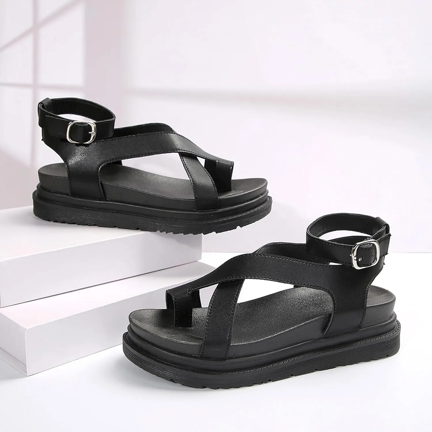 Women Wedge Sandals Womens Sandals with Memory Foam Insole and Cork Footbed Womens Casual Slip on Summer Wedge Sandals