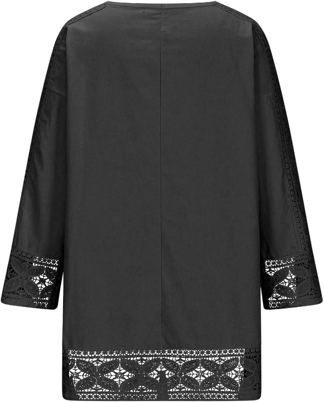 Womens 3/4 Sleeve Shirts V-Neck Lace Tops Teen Girls Going Out Casual Cozy Blouses Tee Trendy Summer Outfits Clothes