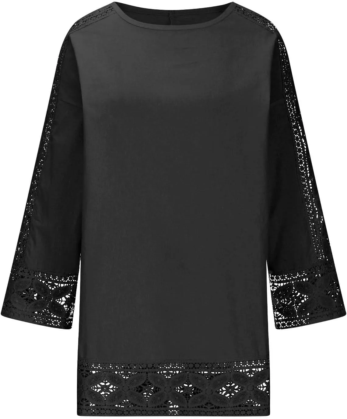 Womens 3/4 Sleeve Shirts V-Neck Lace Tops Teen Girls Going Out Casual Cozy Blouses Tee Trendy Summer Outfits Clothes