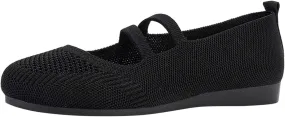 Womens Ballet Flats Shoes Comfort Walking Shoe, Breathable Crochet Knit Mesh Round Toe Dress Shoes Double Strap Shoe