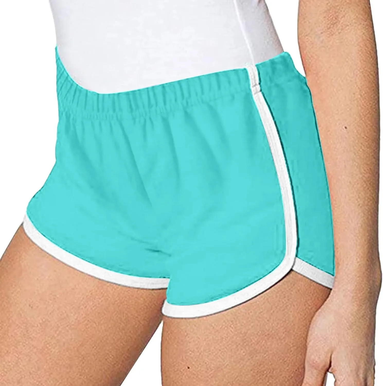 Womens Biker Shorts Waisted Shorts Daisy Fashion Print Pocket Wide Leg Button Loose Pants Womens Biker Shorts Blue