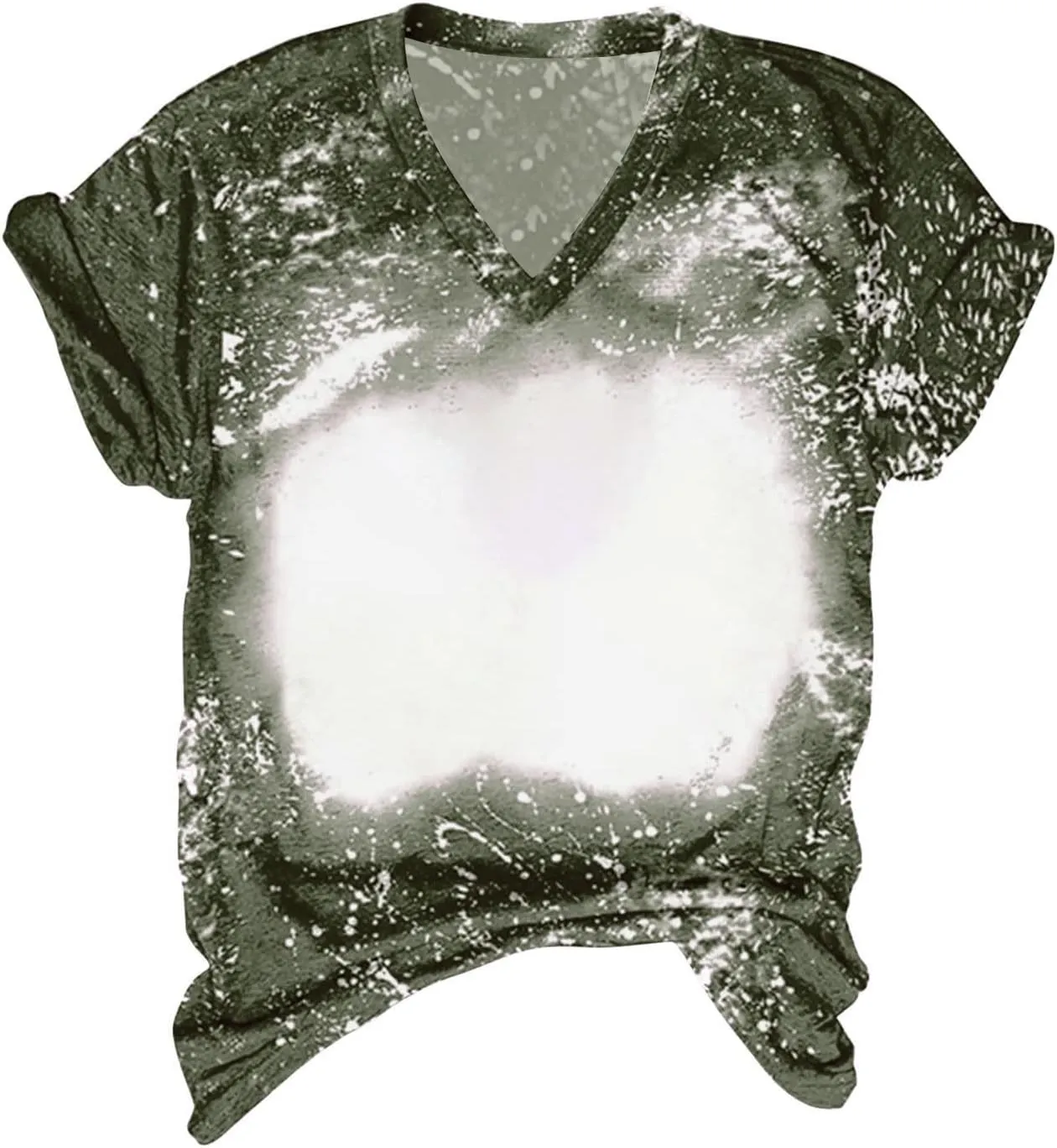 Womens Blank Bleached Shirts for Sublimation Casual Loose Short Sleeve Summer Tops Tshirt Sublimation Ready