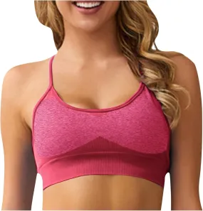 Womens Bras V Neck Padded Bralette Cami Bra Wireless Tank Top Womens Padded Sleamless Comfort Bras Everyday Wear