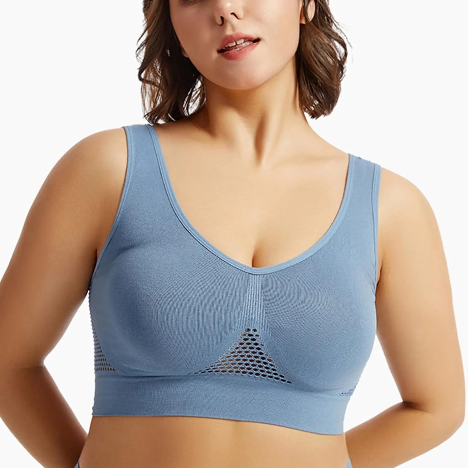 Womens Bras,Sports Bras for Women,Padded Sports Bra Tank Top Large Hollow Sports Tank Top with Chest Cushion Bra