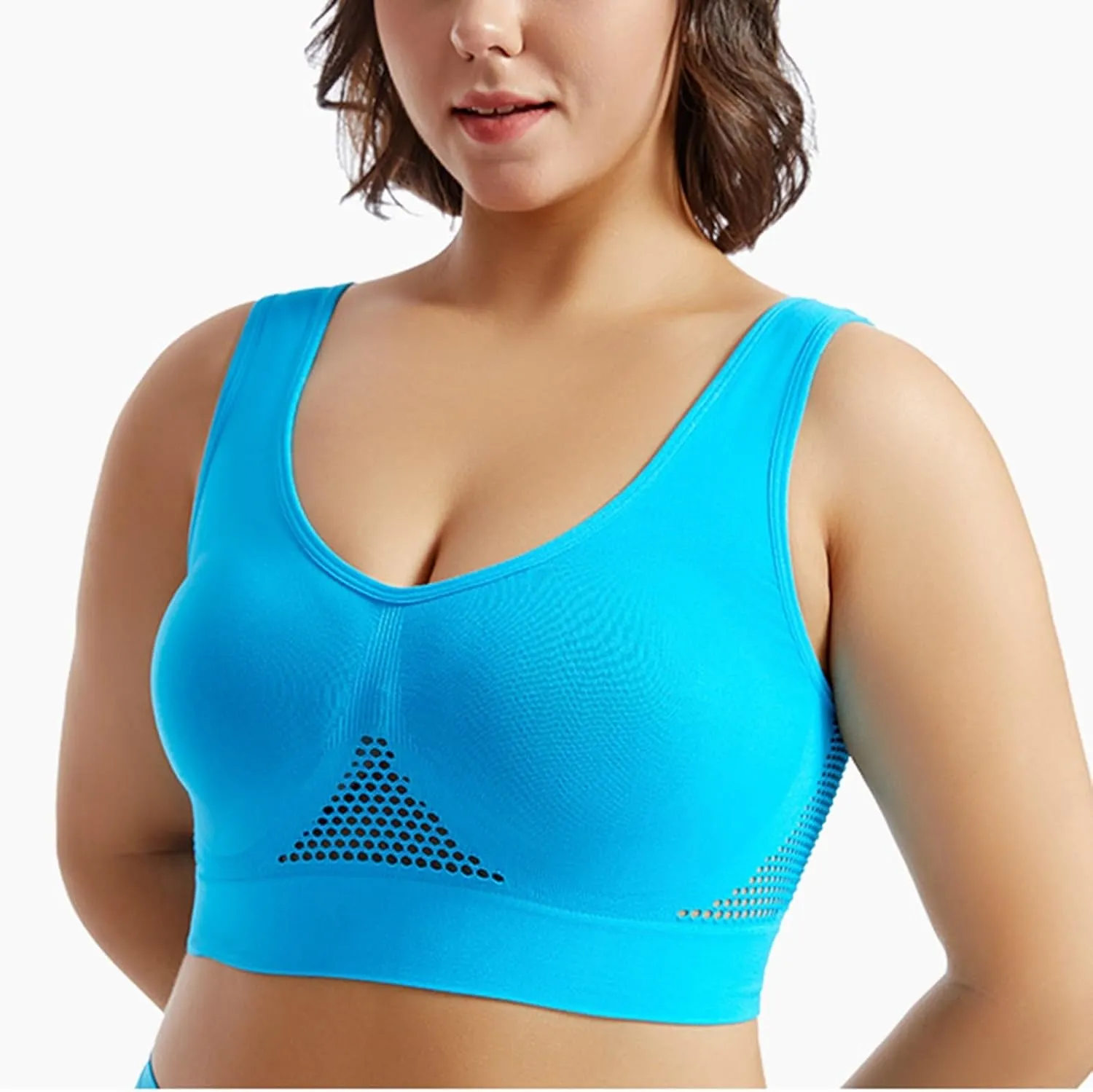 Womens Bras,Sports Bras for Women,Padded Sports Bra Tank Top Large Hollow Sports Tank Top with Chest Cushion Bra
