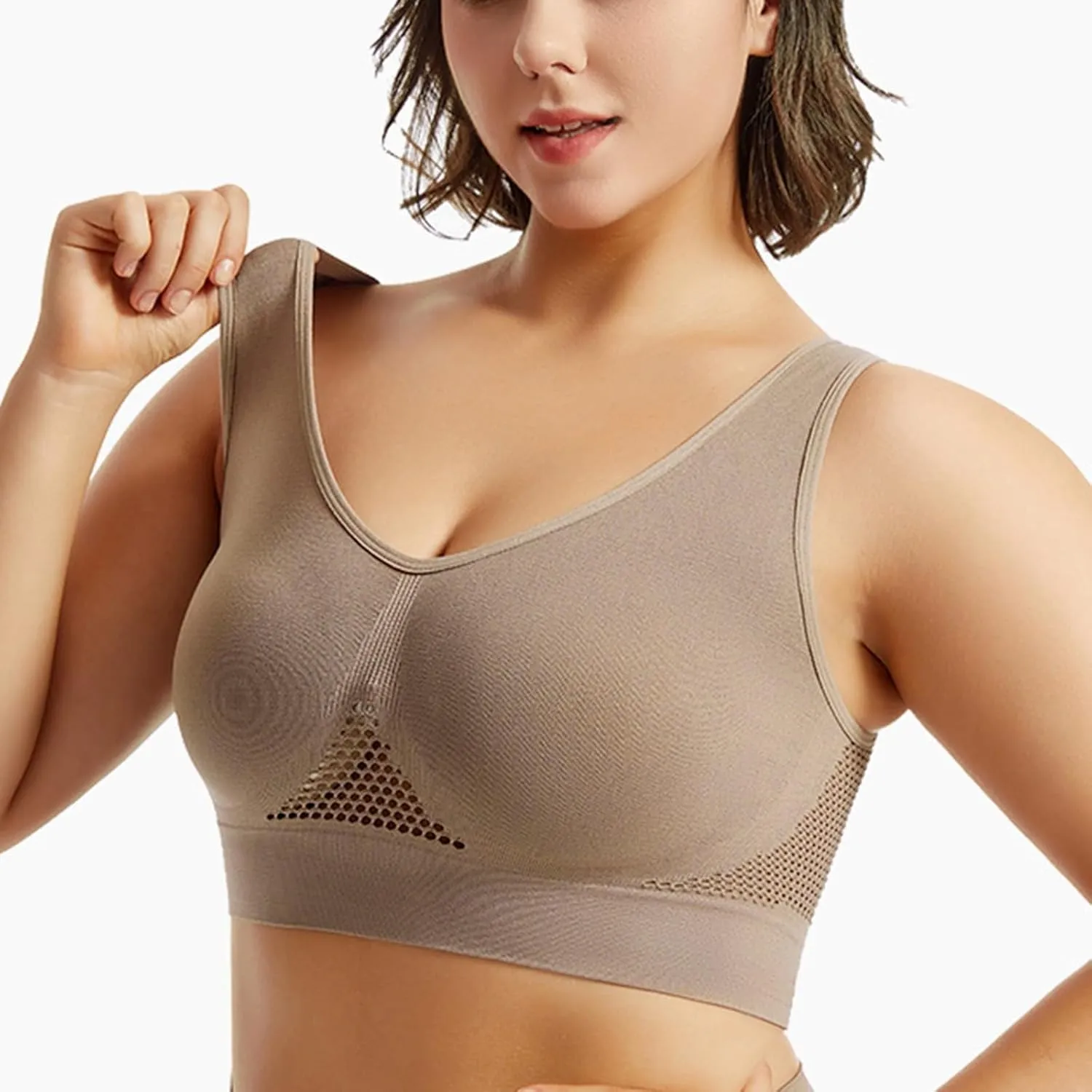 Womens Bras,Sports Bras for Women,Padded Sports Bra Tank Top Large Hollow Sports Tank Top with Chest Cushion Bra