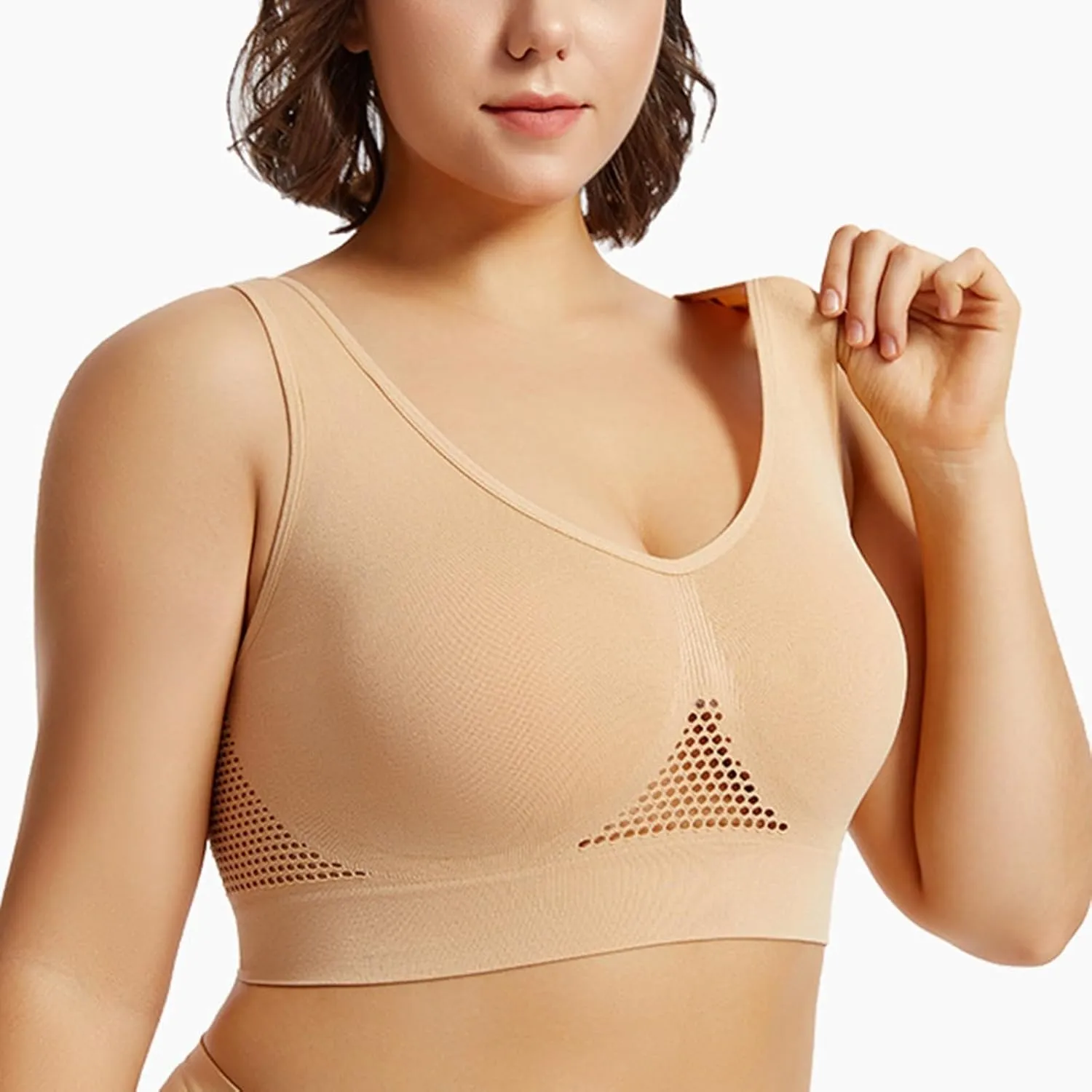 Womens Bras,Sports Bras for Women,Padded Sports Bra Tank Top Large Hollow Sports Tank Top with Chest Cushion Bra