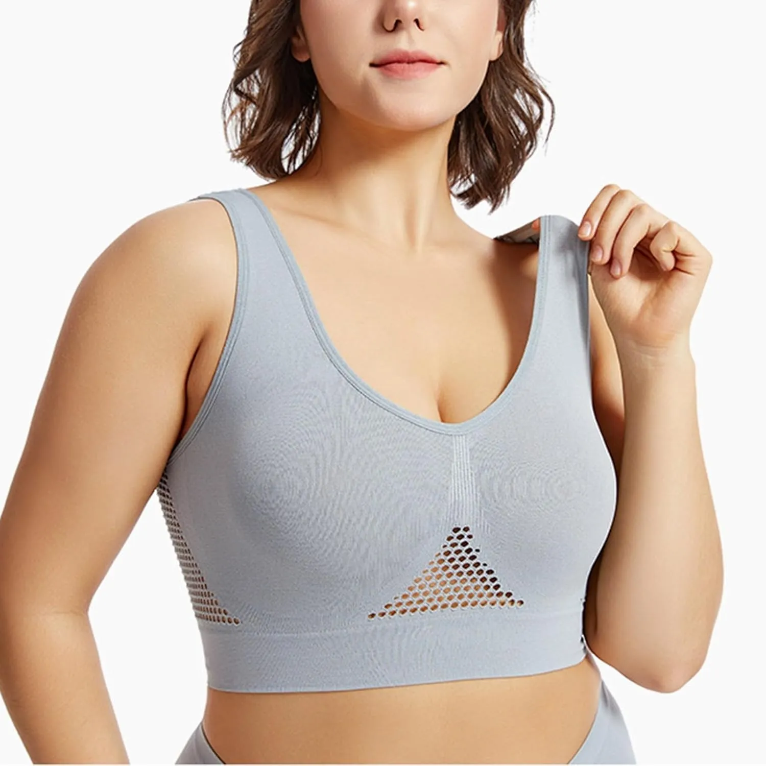 Womens Bras,Sports Bras for Women,Padded Sports Bra Tank Top Large Hollow Sports Tank Top with Chest Cushion Bra