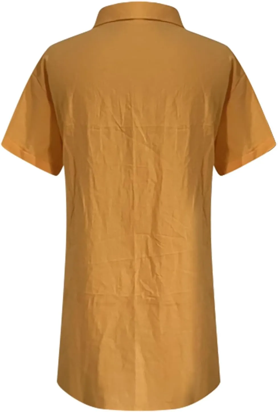 Womens Button Down Shirts Long Tunics Cotton Linen Dress Plus Size Short Sleeve Tops Beach Cover up Loose Blouse 2025