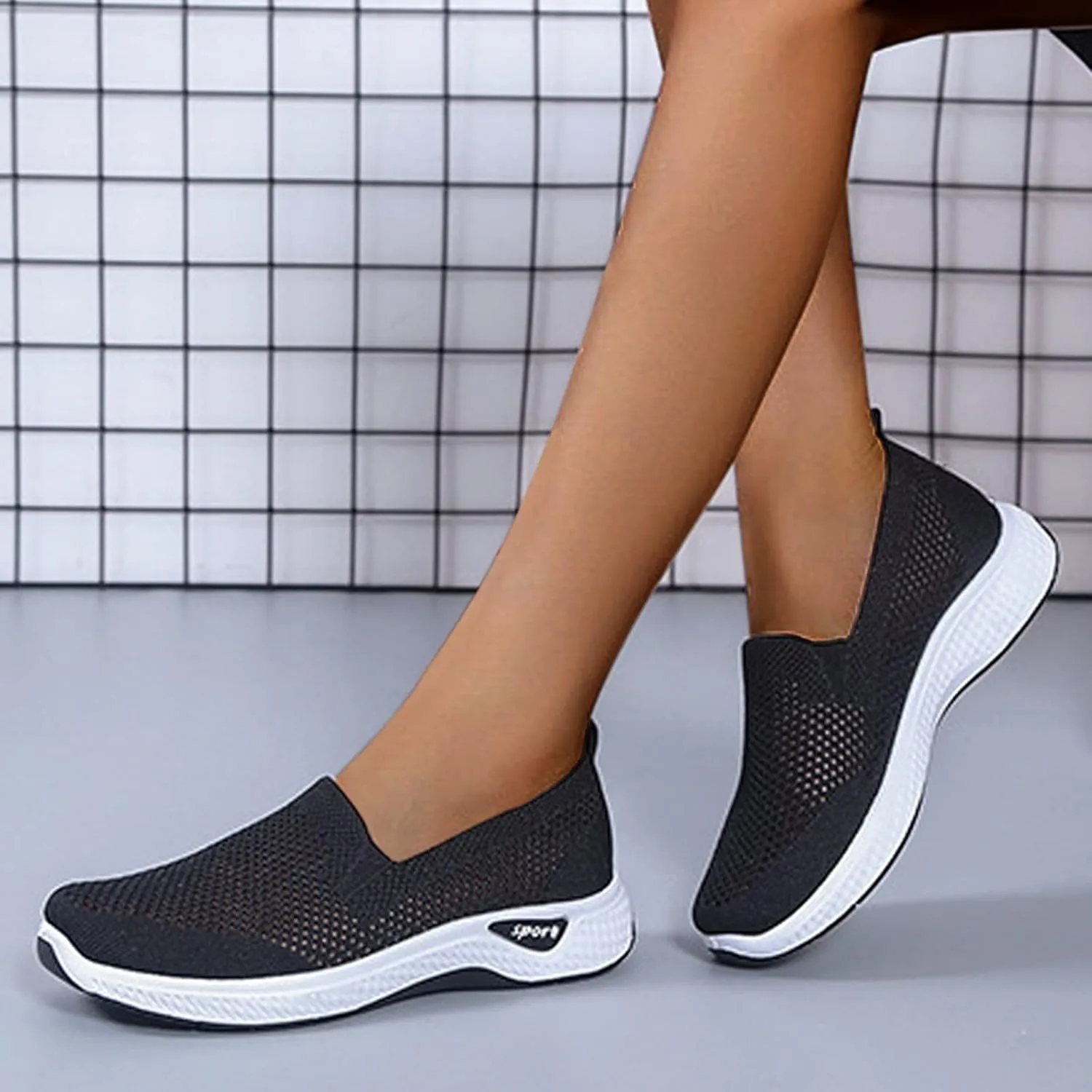 Womens Canvas Slip On Loafers Casual Walking Shoes Lightweight Comfortable Sneakers Non Slip Flat Flats