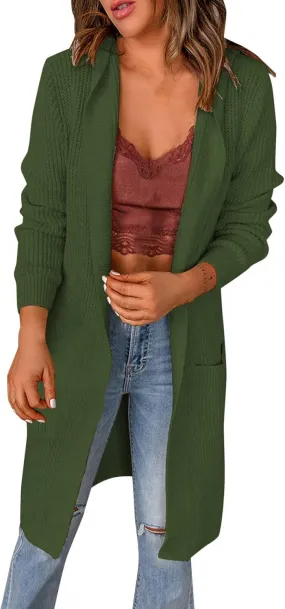 Womens Cardigan Sweaters, Womens Tops Plus Size Cardigan Long Sleeve Open Front Cardigans Long Duster