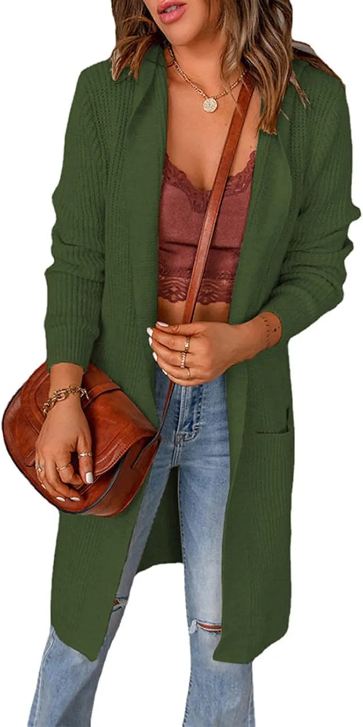 Womens Cardigan Sweaters, Womens Tops Plus Size Cardigan Long Sleeve Open Front Cardigans Long Duster
