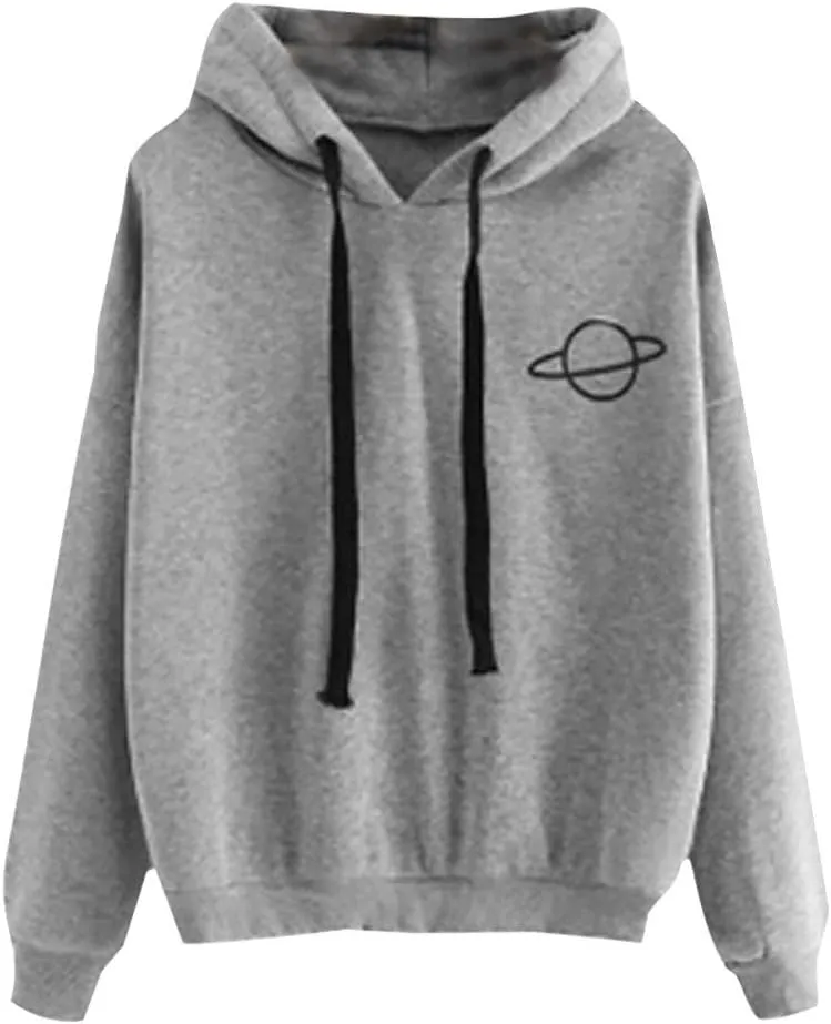 Women's Casual Long Sleeve Hoodies Sweatshirts Drawstring Pullover Tunic Tops With Pockets Loose Fit Blouses Tops