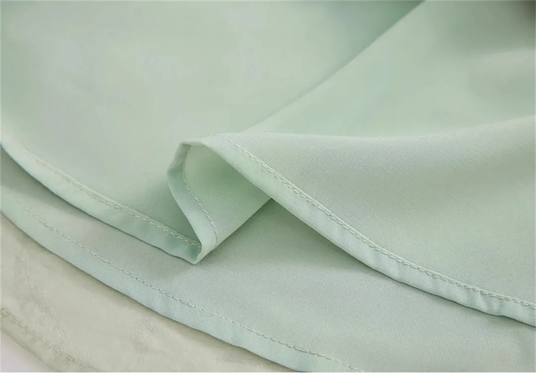 Womens Chinese Style Blouses Hollow-Out Folds Round Neck Shirts Long Sleeve Office Lady Shirts
