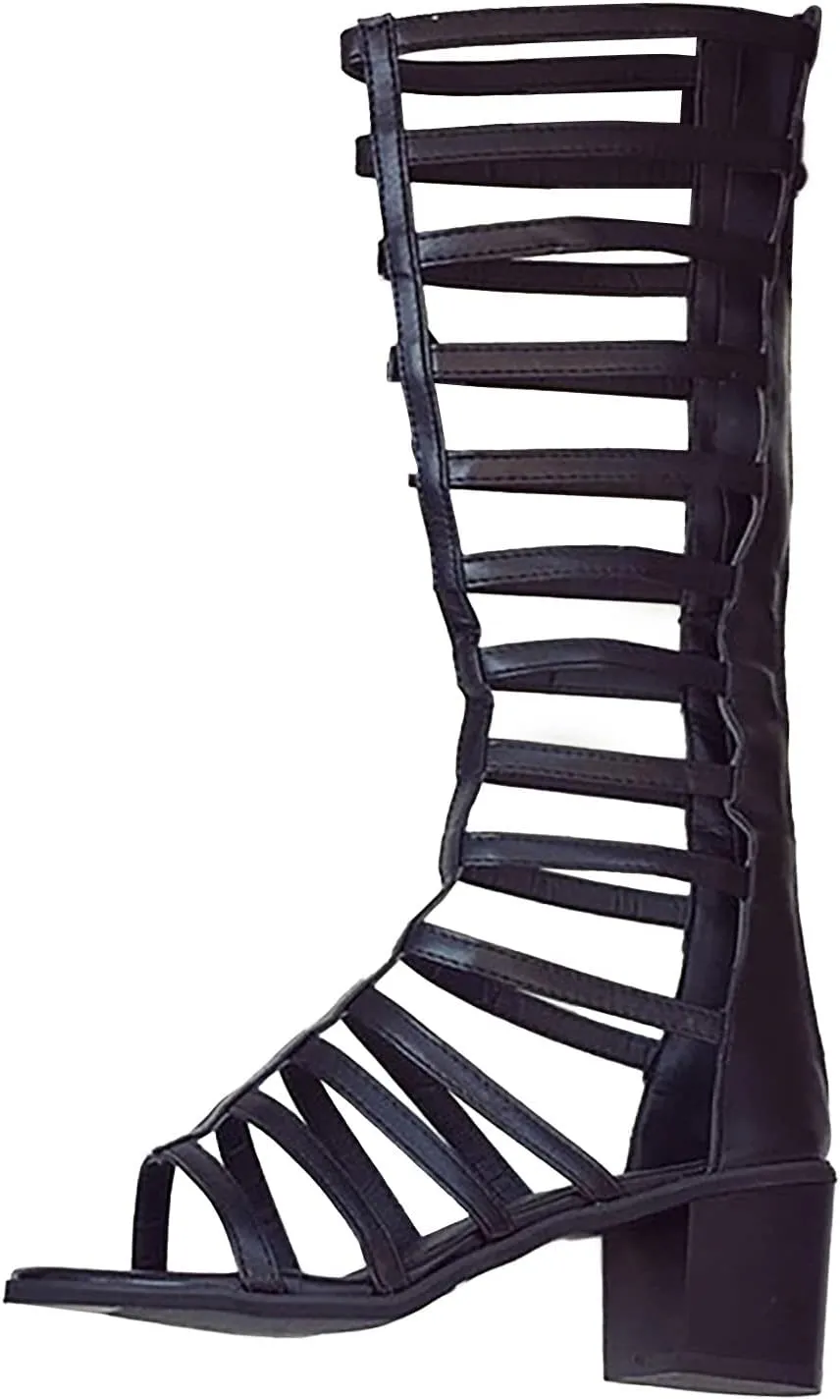 Women's Chunky Low Heel Sandals 2025 Summer European And Sexy Slim Strap Open Toe Long Tube Shoes with Heel