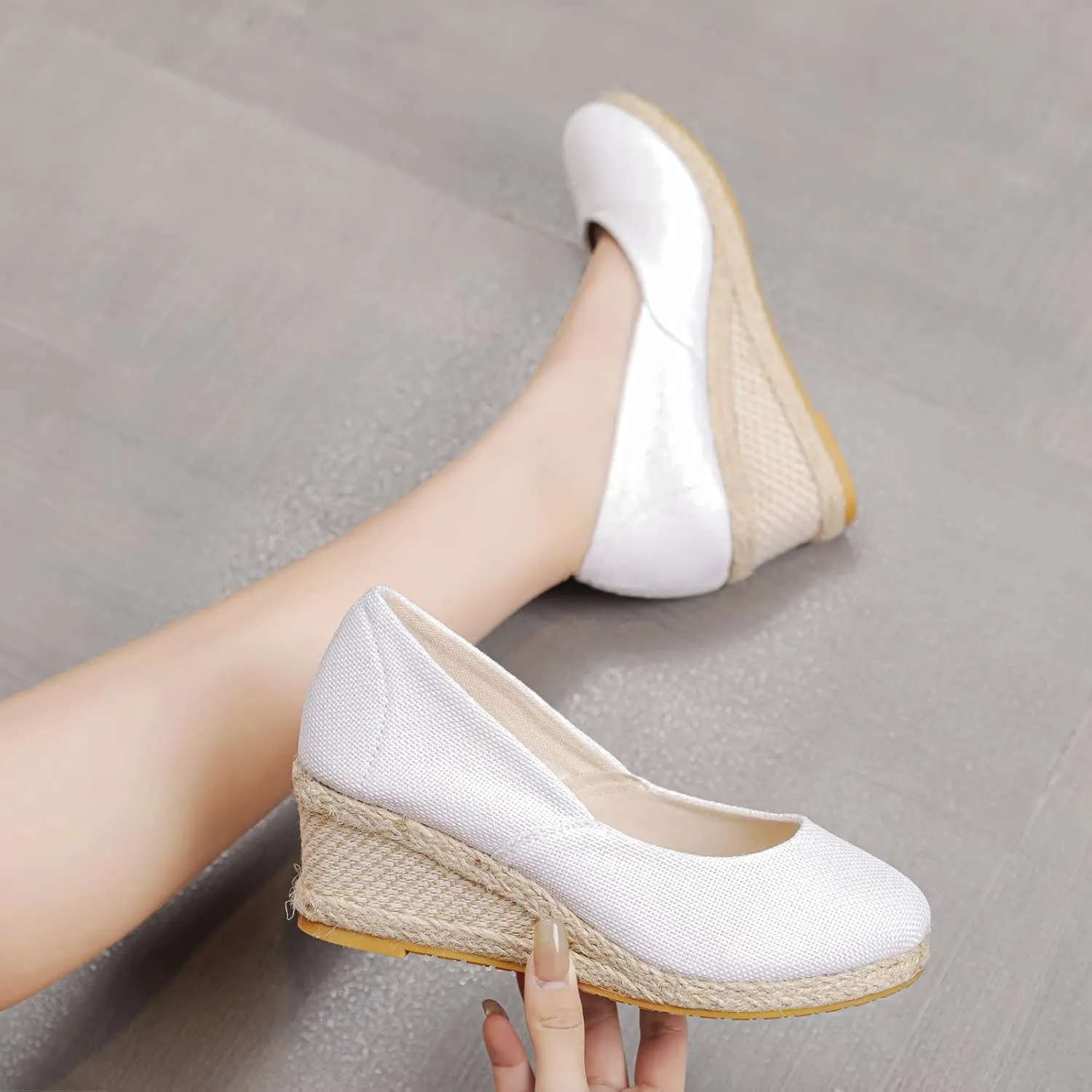 Womens Closed Toe Espadrille Wedge Heels Sandals, 2023 Retro Casual Ankle Strap Platform Wedges Summer Shoes Womens Espadrilles