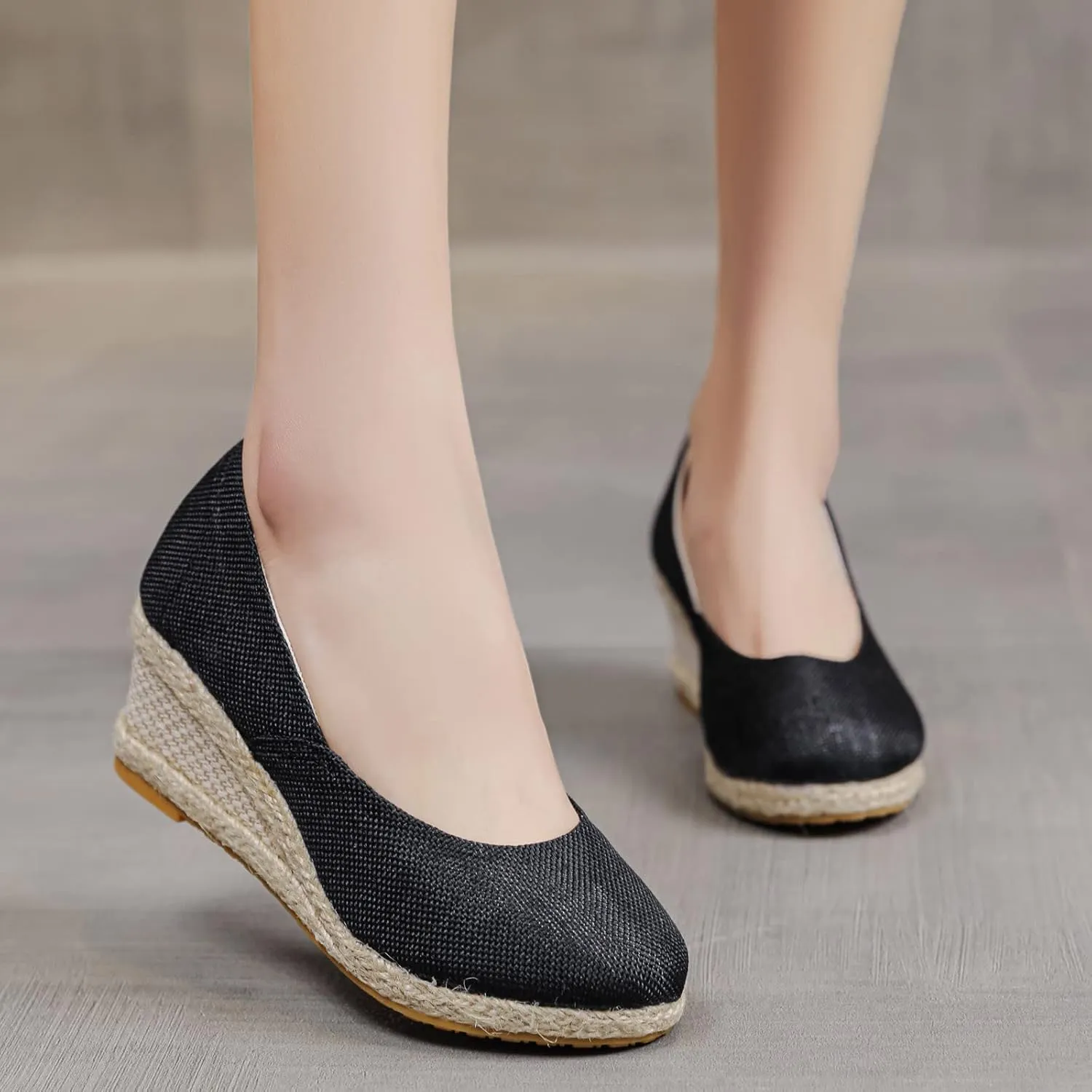 Womens Closed Toe Espadrille Wedge Heels Sandals, 2023 Retro Casual Ankle Strap Platform Wedges Summer Shoes Womens Espadrilles