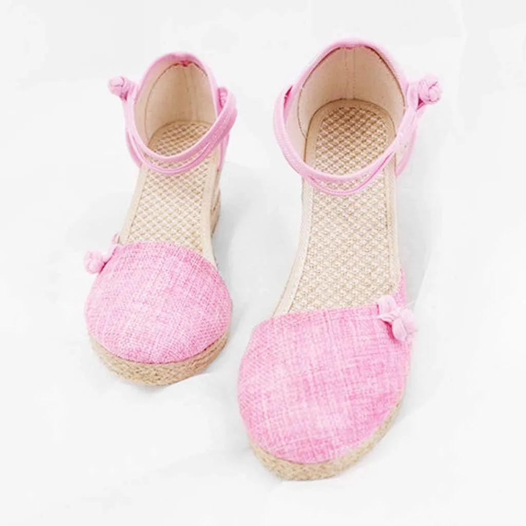 Womens Closed Toe Espadrille Wedge Heels Sandals, 2023 Retro Casual Ankle Strap Platform Wedges Summer Shoes Womens Espadrilles