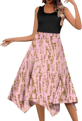 Womens Dresses Women's Summer Casual Flowing Floral Elegant Vest Long Dress