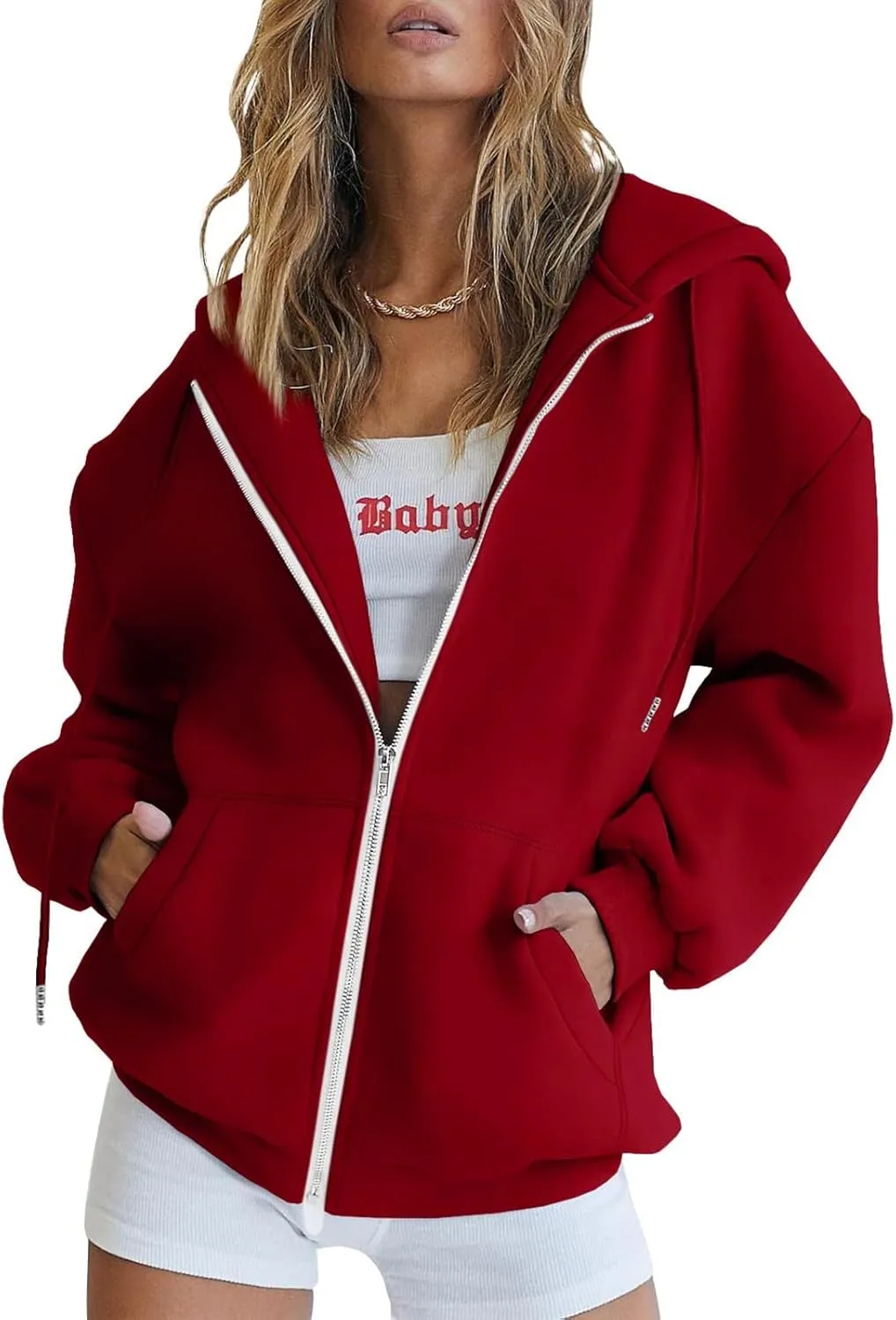 Womens Fall Jacket Coat Casual Zip Up Hoodies Fleece Full Zip Hooded Sweatshirt Running Sweatshirt