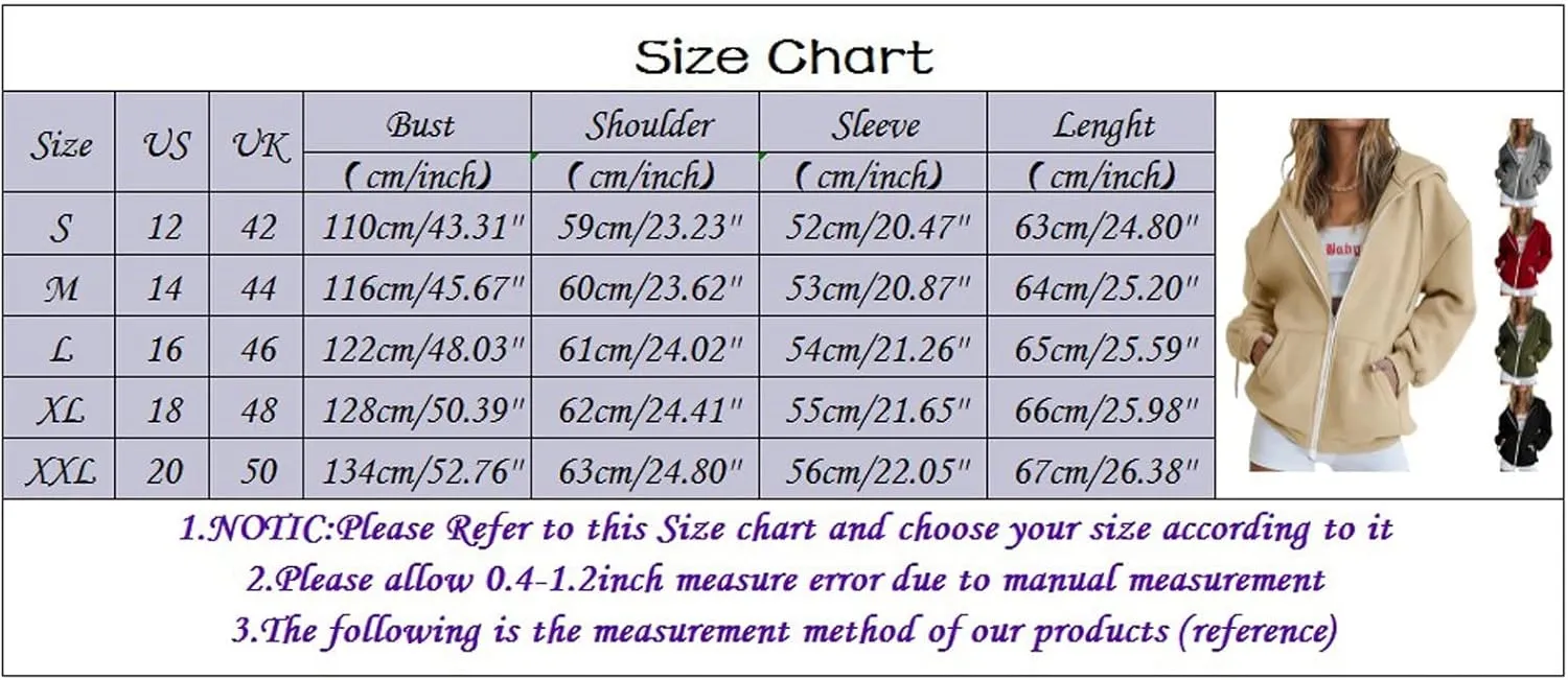 Womens Fall Jacket Coat Casual Zip Up Hoodies Fleece Full Zip Hooded Sweatshirt Running Sweatshirt